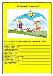 English Worksheet: DESCRIBING A PICTURE