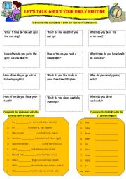 English Worksheet: SPEAKING: TALKING ABOUT YOUR DAILY ROUTINE