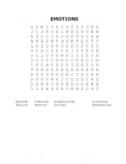 English Worksheet: EMOTIONS WORD SEARCH