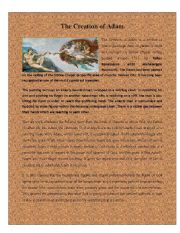 English Worksheet: Painting 9 ( The Creation of Adam)