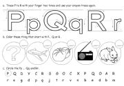 English Worksheet: Trace P to R