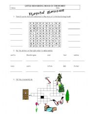 English Worksheet: Little Red Riding Hood - games