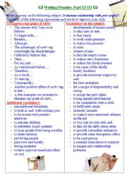 English Worksheet: Writing practice for TOEFL/IELTS exams. Useful expressions and vocabulary. PartXVIII.