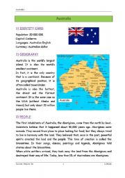 English Worksheet: Australia