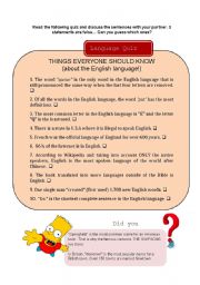 English Worksheet: Language quiz