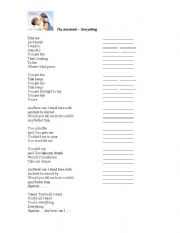 English Worksheet: The Notebook song Everything