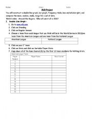 English Worksheet: MLB Project (Mean, Median, Mode)