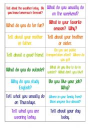 English Worksheet: 16 easy speaking tasks
