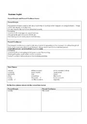 English worksheet: Business English - Present Simple and Present Continuous tenses