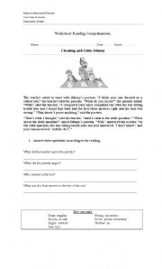 English Worksheet: reading on past