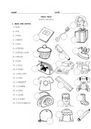 English Worksheet: HAPPY HOUSE 1 - TEST