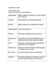 English Worksheet: Introduction to media