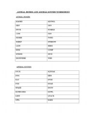 English Worksheet: WORKSHEET ON ANIMAL HOMES AND SOUNDS