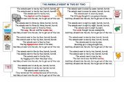 English worksheet: THE ANIMALS WENT IN TWO BY TWO