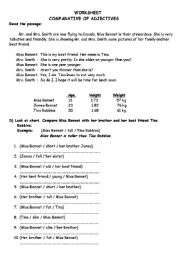 English Worksheet: comparatives