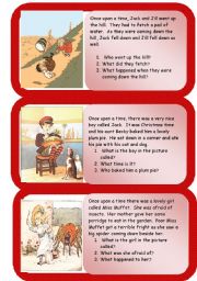 English Worksheet: Nursery rhymes mini comprehensions