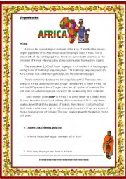 Africa / 2 pages/ 4 Tasks