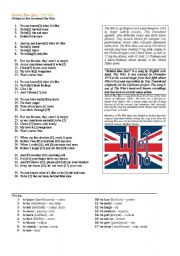 English Worksheet: Behind Blue Eyes - The who