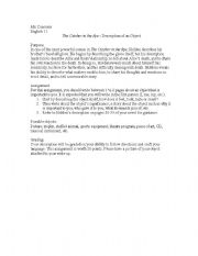 English worksheet: Catcher in the Rye Object Writing Assignent