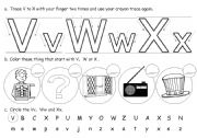 English Worksheet: Trace V to X