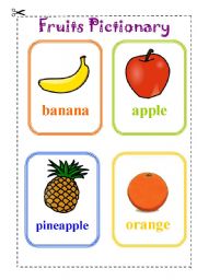 English Worksheet: Fruits Pictionary