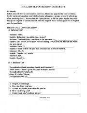 English Worksheet: English conversation exercise