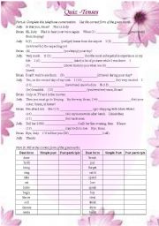 English Worksheet: Quiz on tenses (answer keys provided)