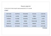 English Worksheet: Phonetic labrynth /t/ sound