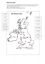 English Worksheet: The British Isles Map