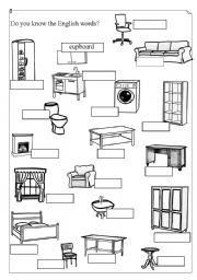 English Worksheet: furniture Vocab