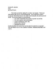 English Worksheet: Killing Mr. Griffin Writing Prompt