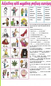 Adjectives with negatives prefixes exercises