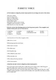 English Worksheet: passive voive