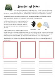 English Worksheet: Daedalus and Icarus