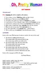English Worksheet: SONG: Oh, Pretty Woman by Roy Orbison