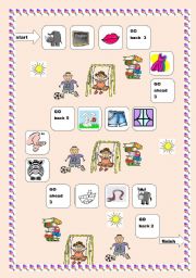 English Worksheet: VOCABULARY BOARDGAME