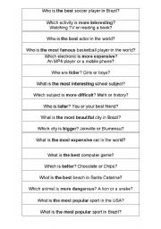 English Worksheet: Comparative x Superlative