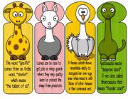 English Worksheet: BOOKMARKS- Animals