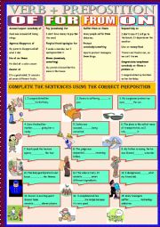 verbs+preposition-of-for-from-on