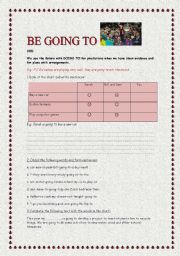 English Worksheet: EXERCISES ON TO BE GOING TO