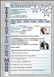 English Worksheet: Song Worksheet - Talking to the moon by Bruno Mars