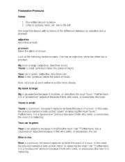 English Worksheet: possessive pronouns