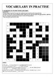 English Worksheet: CROSSWORD GAME