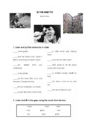 English Worksheet: in the ghetto