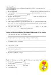 English Worksheet: Adjective or adverb?