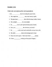 English worksheet: Irregular Verbs