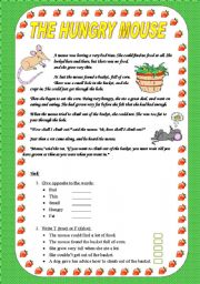 English Worksheet: GREAT READING FOR KIDS! The hungry mouse.