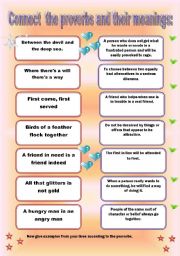 English Worksheet: Speaking activity based on proverbs.