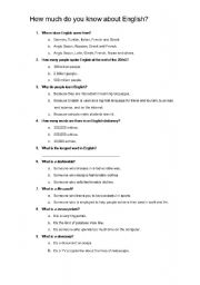 English Worksheet: How much do you know about English?