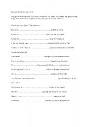 English worksheet: adjectives 